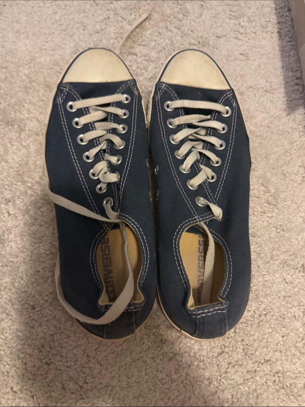 Converse Navy and White Low-Top Canvas Sneakers